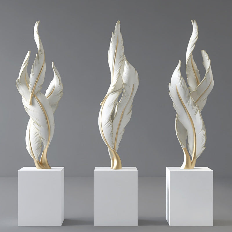 Luxury Feather Art Sculpture – Living Room & Office Decor
