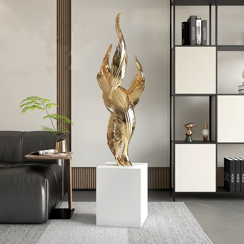 Luxury Feather Art Sculpture – Living Room & Office Decor