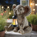 “Solar LED Resin Elephant Lantern – Outdoor Garden Decor”