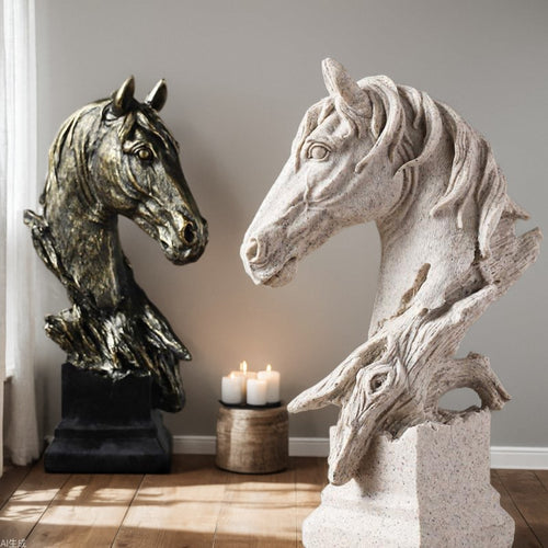 3D Hand-Painted Resin Horse Head Sculpture