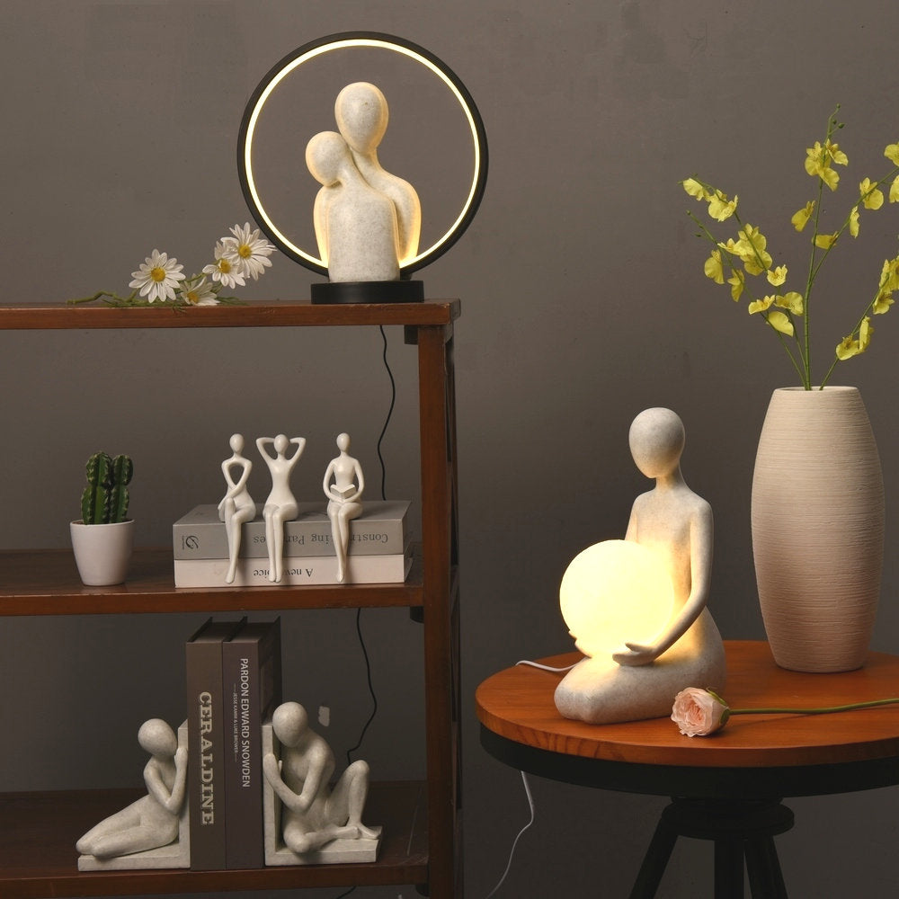 Minimalist Resin Woman Figurine Lamp