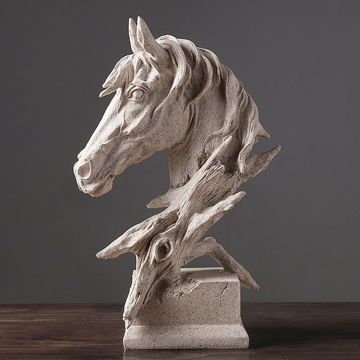 3D Hand-Painted Resin Horse Head Sculpture