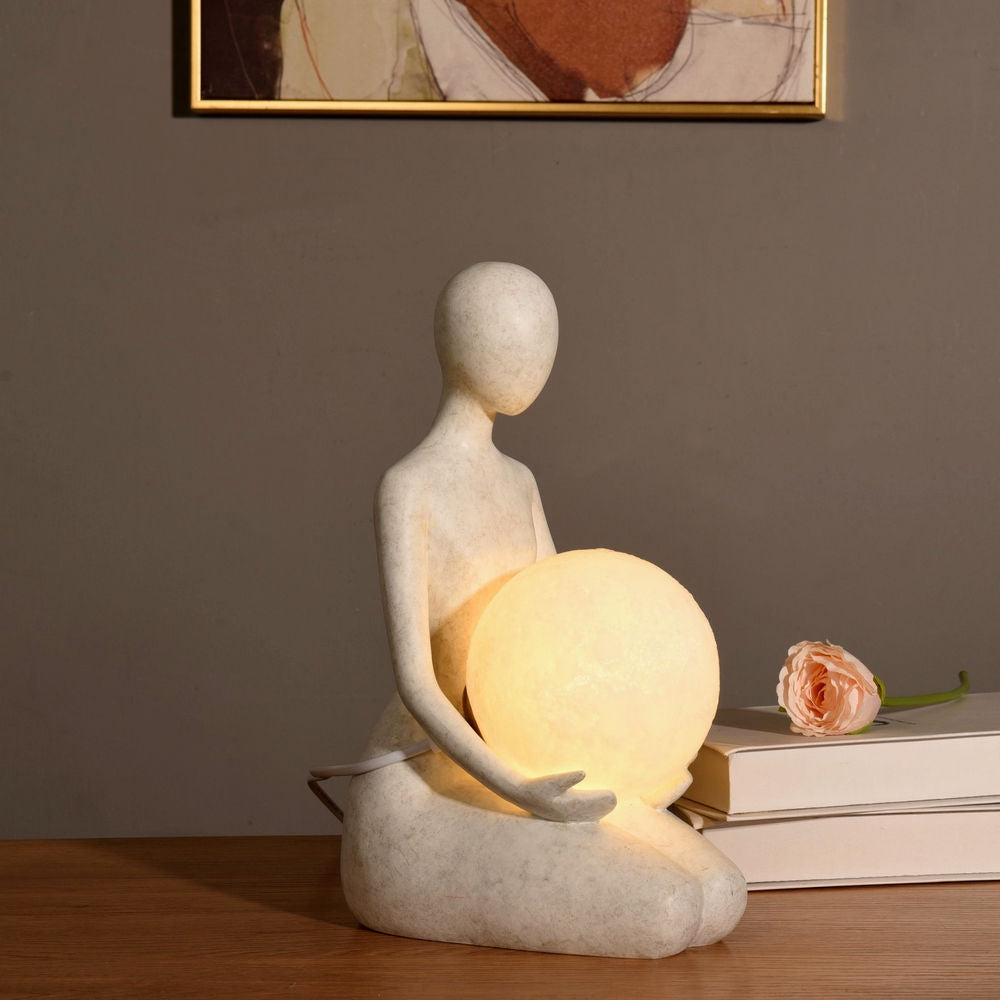 Minimalist Resin Woman Figurine Lamp