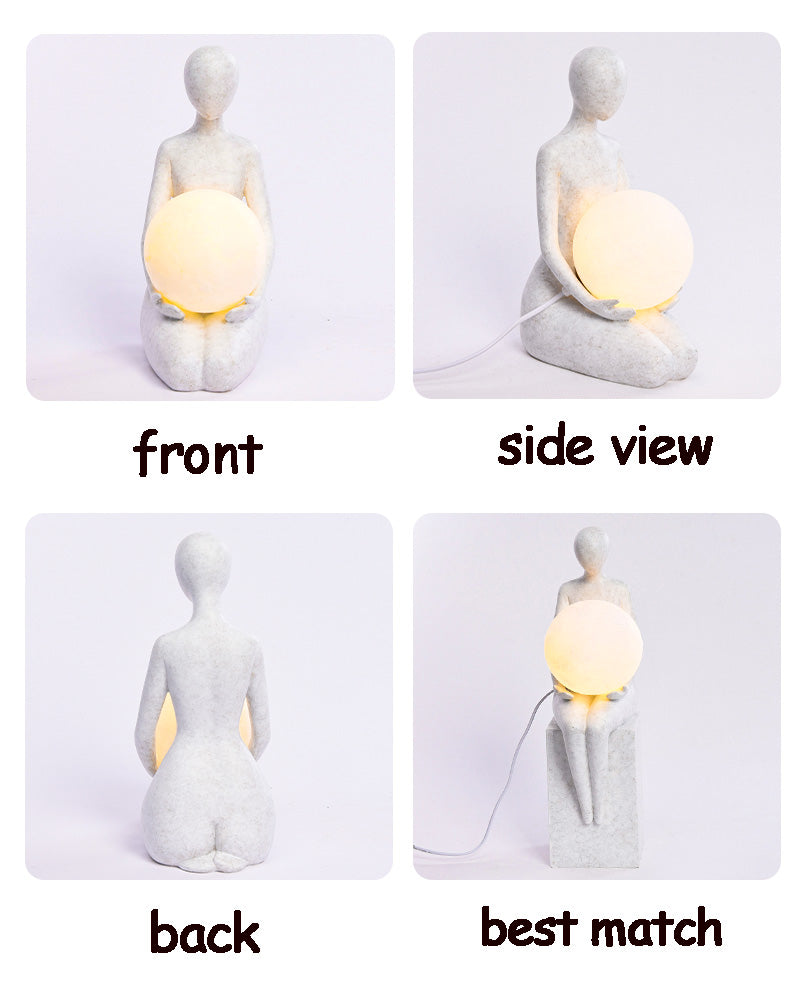 Minimalist Resin Woman Figurine Lamp