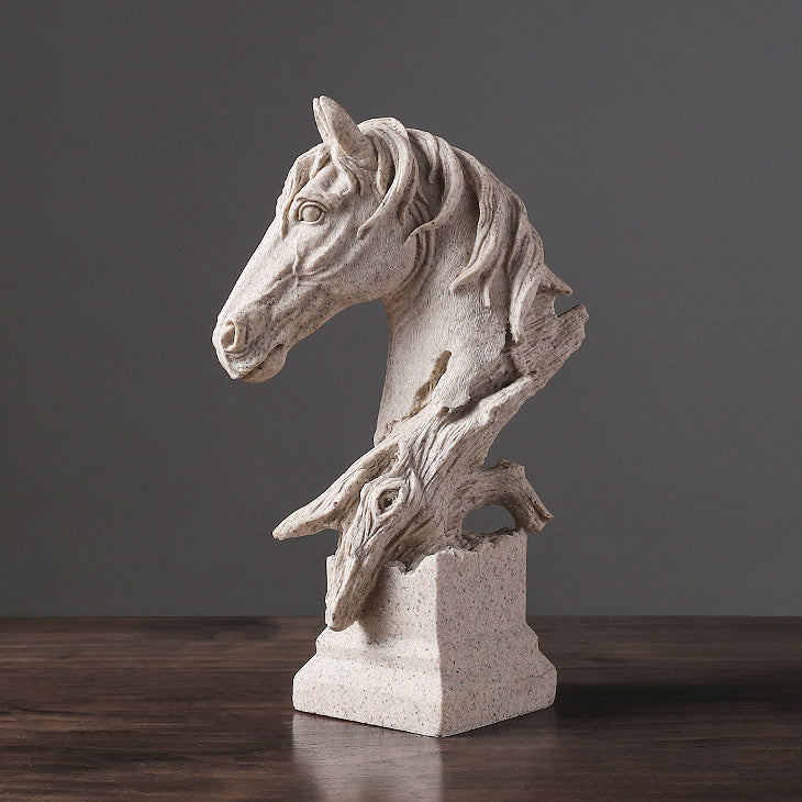 3D Hand-Painted Resin Horse Head Sculpture