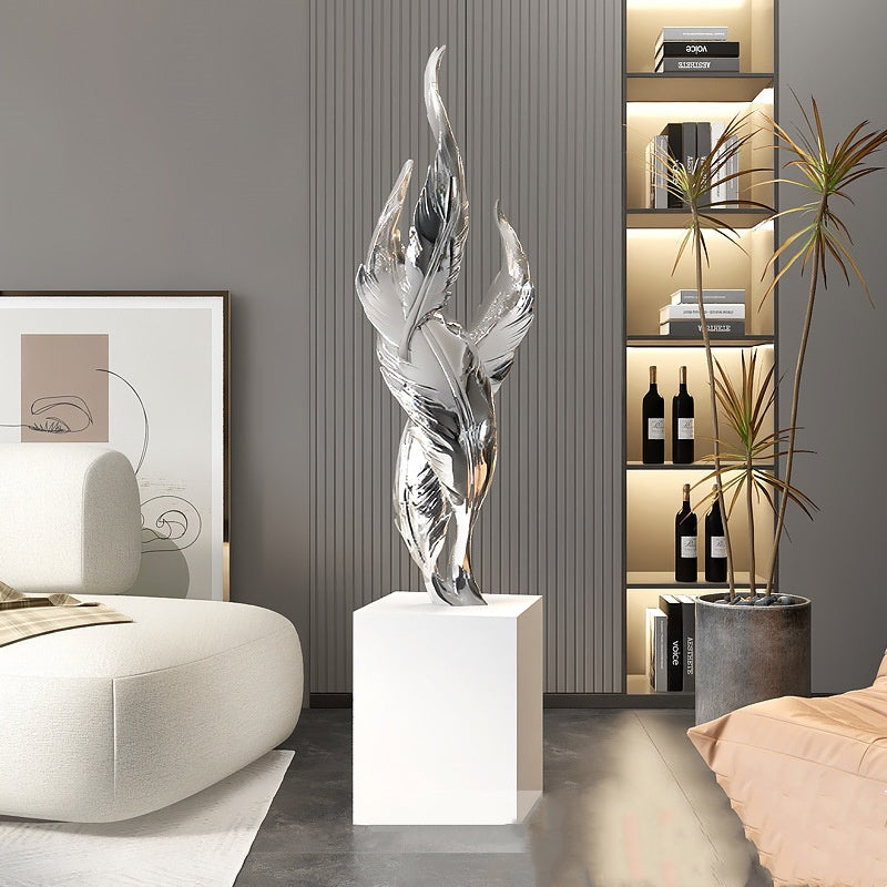 Luxury Feather Art Sculpture – Living Room & Office Decor