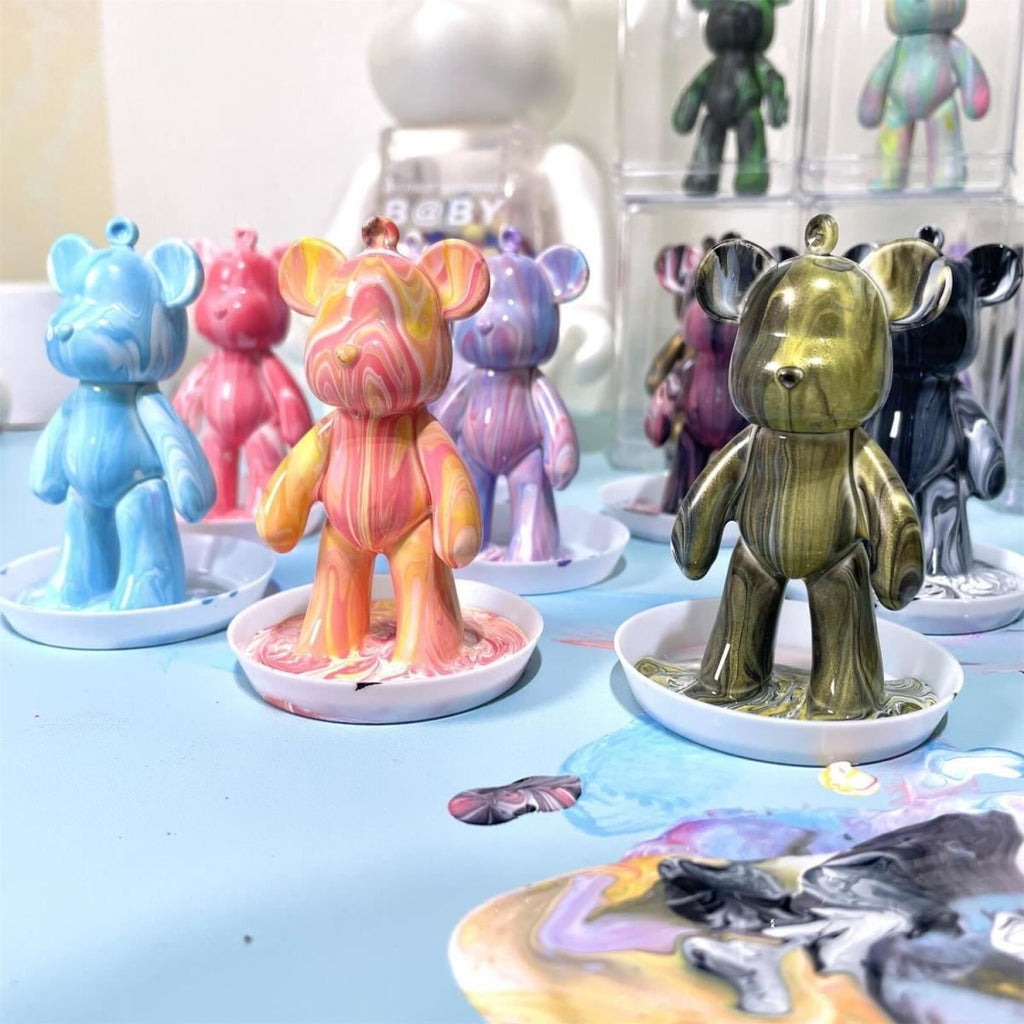 “Artecho DIY Frosted White Bear – Custom Fluid Painting Figure”