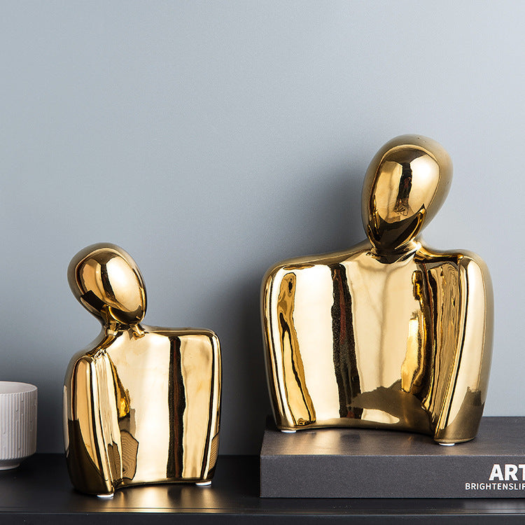 “Luxury Ceramic Couple Ornaments – Valentine & Wedding Decor”