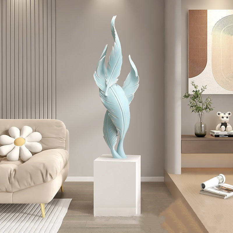 Luxury Feather Art Sculpture – Living Room & Office Decor